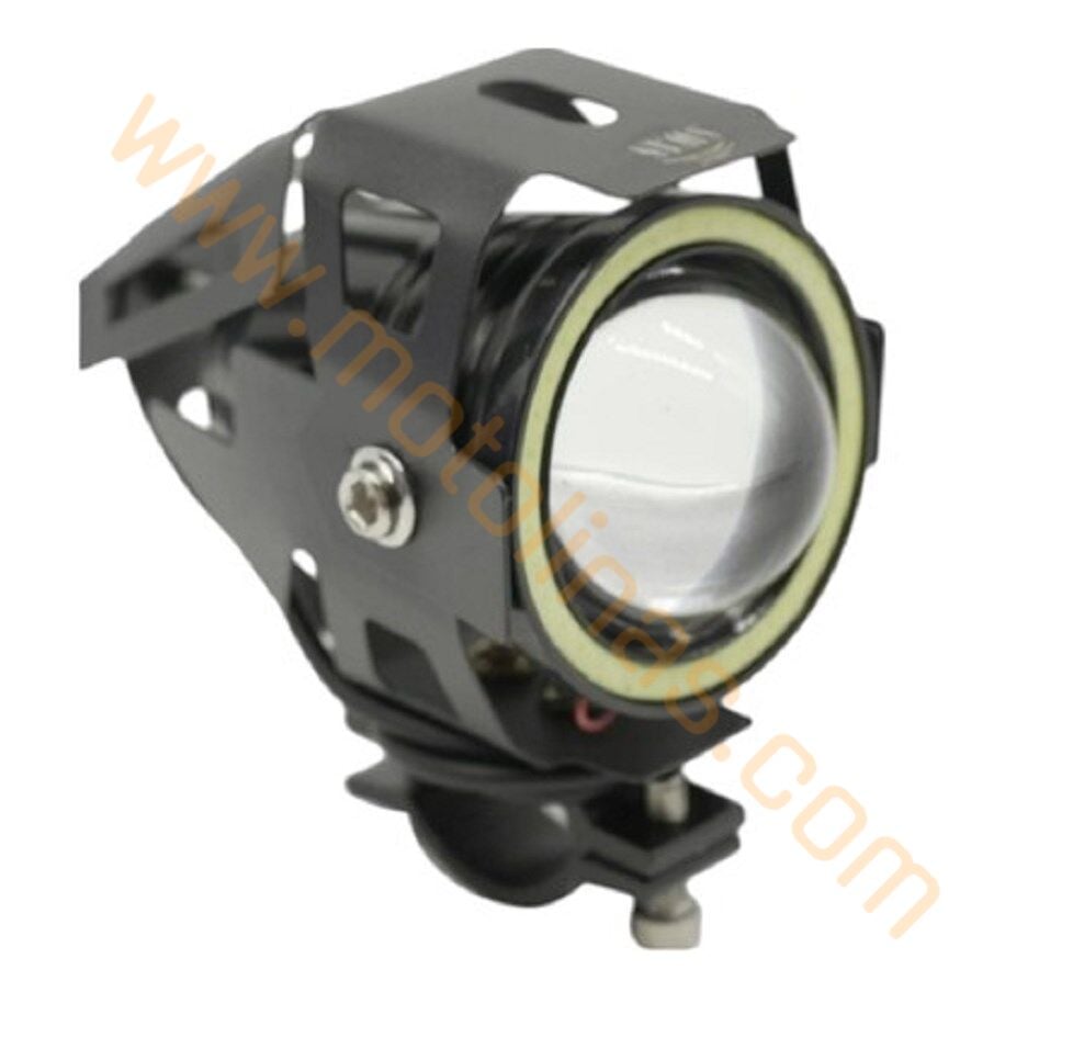 Motosiklet Sis Farı [Siyah] Mercekli Çakar Ve Angel Modlu, Yüksek Işıklı Motosiklet Sis Lambası