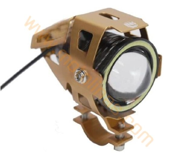 Motosiklet Sis Farı [Gold]  Mercekli Çakar Ve Angel Modlu, Yüksek Işıklı Motosiklet Sis Lambası