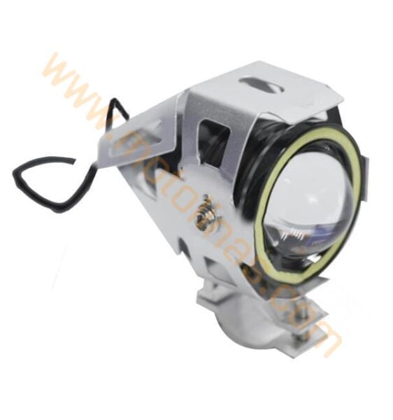 Motosiklet Sis Farı [Gümüş] Mercekli Çakar Ve Angel Modlu, Yüksek Işıklı Motosiklet Sis Lambası