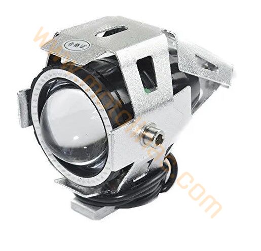 Motosiklet Sis Farı [Gümüş] Mercekli Çakar Ve Angel Modlu, Yüksek Işıklı Motosiklet Sis Lambası