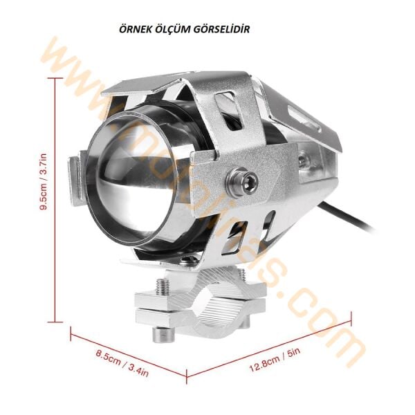 Motosiklet Sis Farı [Gümüş] Mercekli Çakar Ve Angel Modlu, Yüksek Işıklı Motosiklet Sis Lambası
