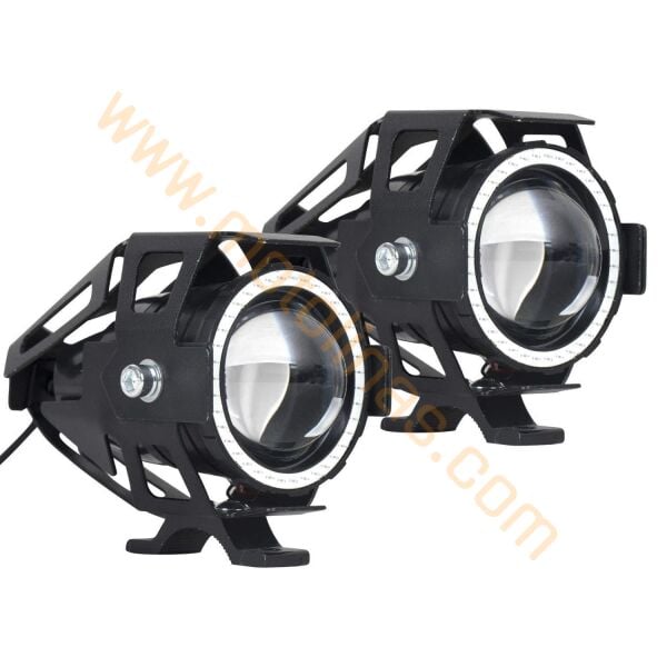 Motosiklet Sis Farı Seti 2 Li U7 7 Renk Modlu, Mercekli, Sis Lambası Seti