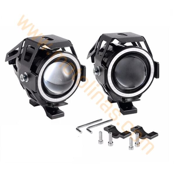 Motosiklet Sis Farı Seti 2 Li U7 7 Renk Modlu, Mercekli, Sis Lambası Seti