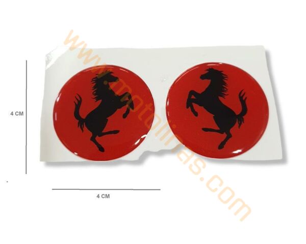 MOTOSİKLET BİSİKLET OTOMOBİL STİCKER 3D DAMLA FERRARİ 2 Lİ 4cm X 4cm