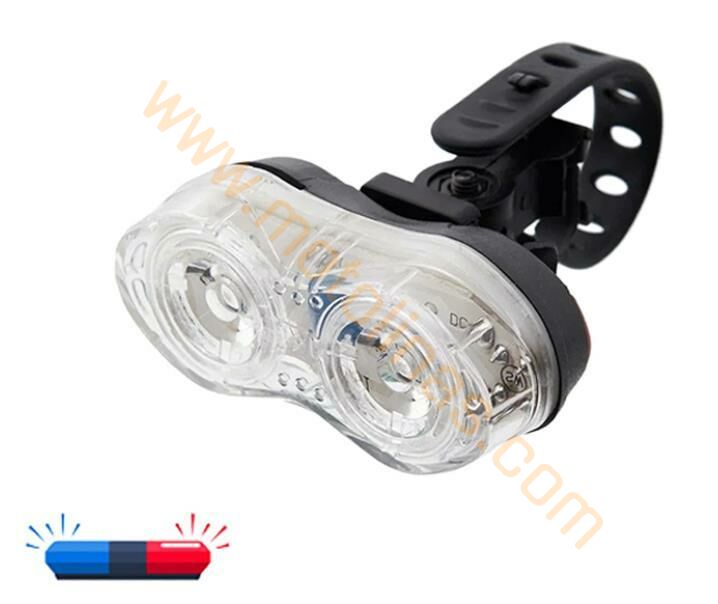 BİSİKLET POLİS ÇAKARI AYDINLATMA USB Şarjlı, Silikon Kayış, Mavi ve Kırmızı LED