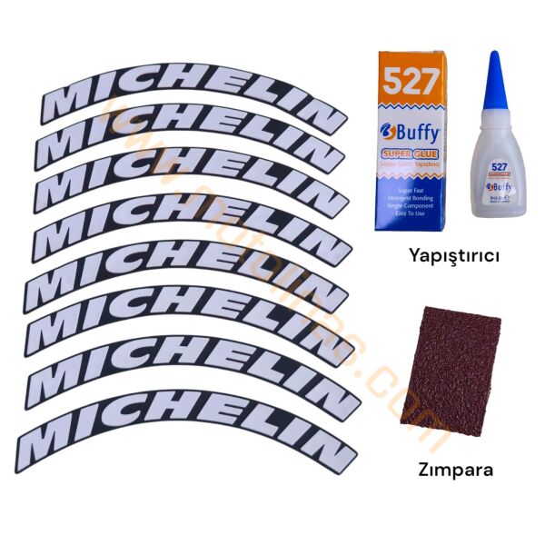 LASTİK YANAK YAZISI MICHELIN BEYAZ 3D + YAPIŞKAN - LNSMOTO