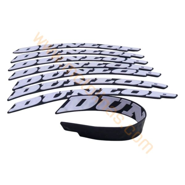 LASTİK YANAK YAZISI DUNLOP BEYAZ 3D + YAPIŞKAN - LNSMOTO