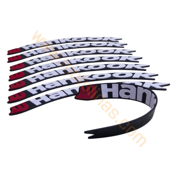 LASTİK YANAK YAZISI HANKOOK BEYAZ 3D + YAPIŞKAN - LNSMOTO