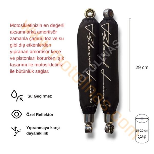 ARKA AMORTİSÖR ÇORABI KILIFI 2 ADET 29cm [REFLEKTÖRSÜZ/YAZILI] - UNİVERSAL