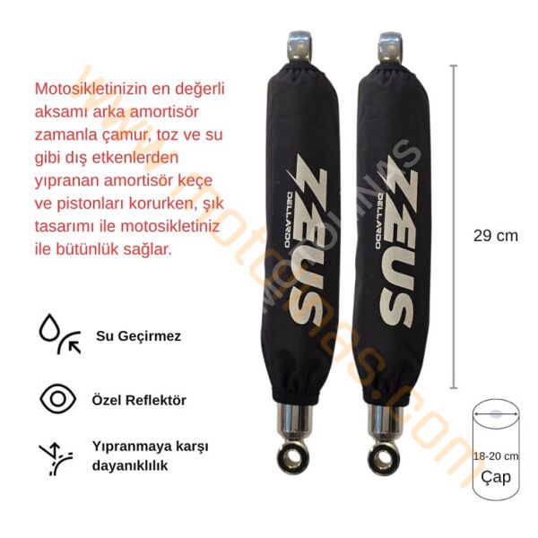 ARKA AMORTİSÖR ÇORABI KILIFI 2 ADET 29cm [REFLEKTÖRSÜZ/ZEUS] - UNİVERSAL