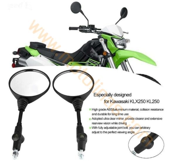 Motosiklet Katlanır Ayna Enduro - Motocross 10mm Siyah