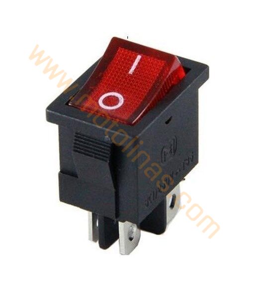 Kaporta Grenaj Üstü Düğme Işıklı [led Işıklı] Dikdörtgen [3 Pin] On Off Anahtarı - Universal