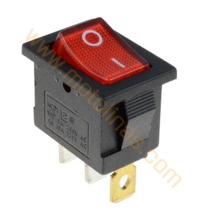 Kaporta Grenaj Üstü Düğme Işıklı [led Işıklı] Dikdörtgen [3 Pin] On Off Anahtarı - Universal