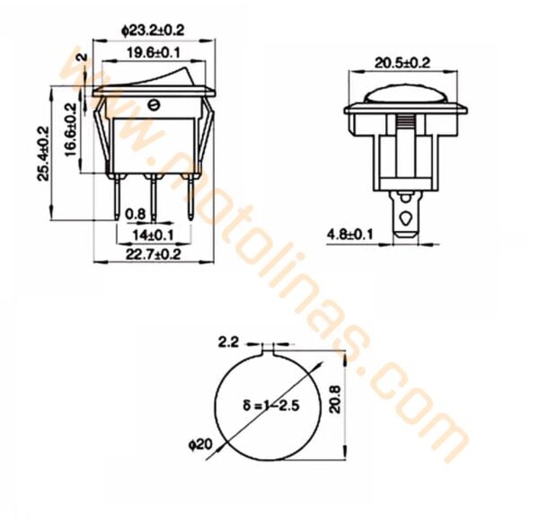 DÜĞME [YUVARLAK] ÇIT ÇIT [3 PİN] ON OFF ON ANAHTARI - UNİVERSAL