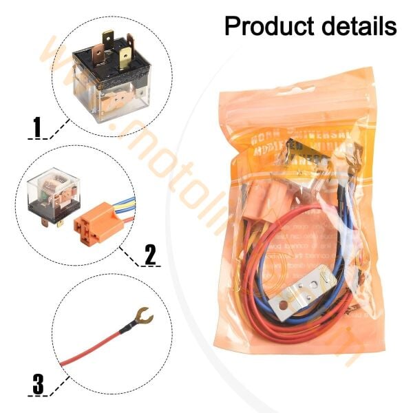 Motosiklet Korna Rolesi Kablo Dahil Set, Korna Çalma Rolesi