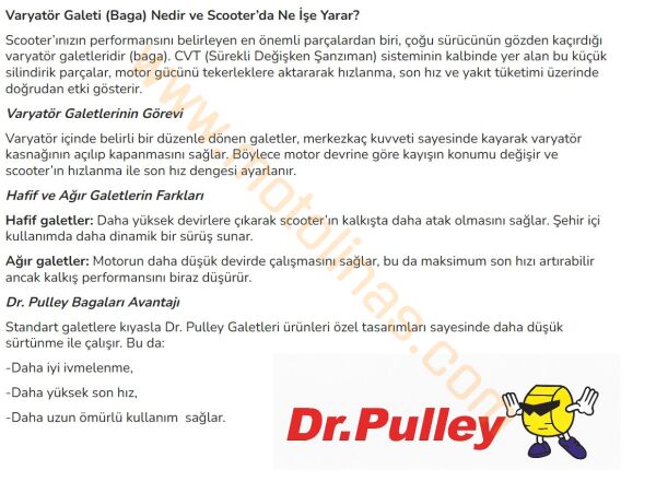 Dr. Pulley Baga [ağrılık] Yuvar Tip [5.5gr] - Scooter 50cc Ve 100cc Özel