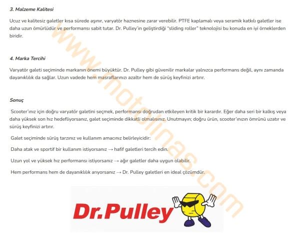 Dr. Pulley Baga [ağrılık] Üçgen Tip [13gr] - Pcx, Activa125 İ, Dio, Activas, Fizy, Dash125