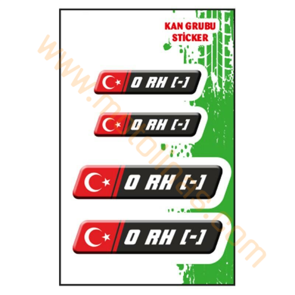 KAN GRUBU 4 lü SET DAMLAR STİCKER ( 0 RH - )