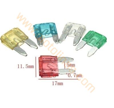 Mini Bıçak Sigorta Seti Karışık Amper 10’lu | Oto Motosiklet Sigortası