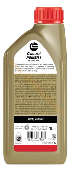 CASTROL POWER1 10W40 4T 1 Lt 4 ZAMANLI MOTOSİKLET YAĞI