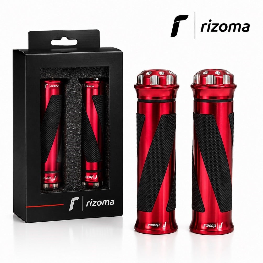 Rizoma Premium Motosiklet Elcik Takımı Kırmızı Model 026 Universal 22 mm Gidon Uyumlu