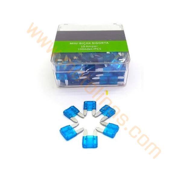 MİNİ BIÇAK SİGORTA 15 AMPER ( 100 ' LÜ PAKET )