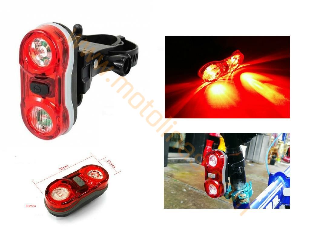 ARKA STOP 2 LED Lİ - OPTİK CAMLI - 3 FONKSİYONLU - SU GEÇİRMEZ [PİL DAHİL] RCTS-695