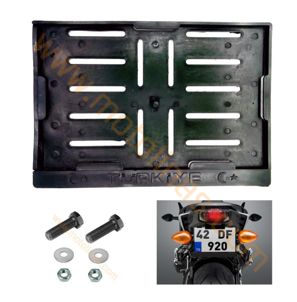 MOTOSİKLET PLAKALIK PLASTİK 15*25cm + BAĞLAMA CİVATASI