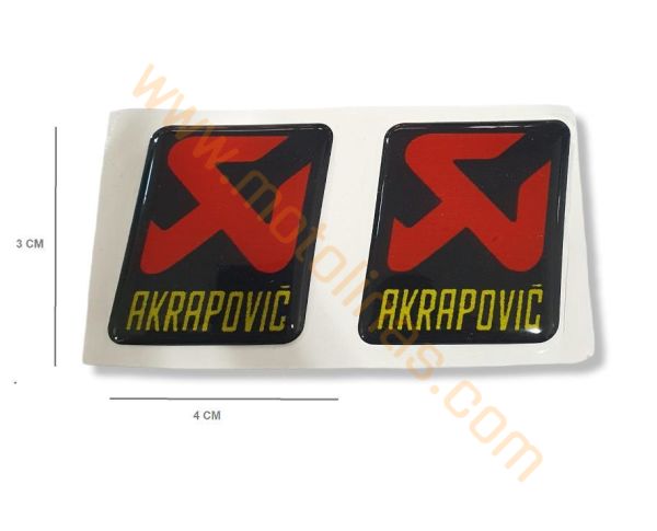 DAMLA STİCKER  AKRAPOVİC 2 li 4,5cm x 3,5 cm MOTOSİKLET AKSESUAR