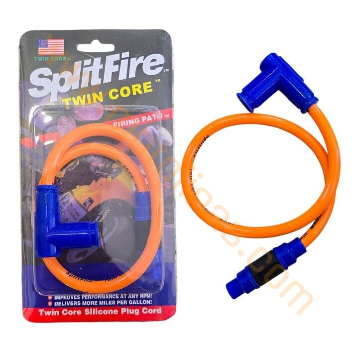 Buji Kablosu Ve Buji Başlığı 53cm  8.8mm Çift Kablo [turuncu] - Modifiye