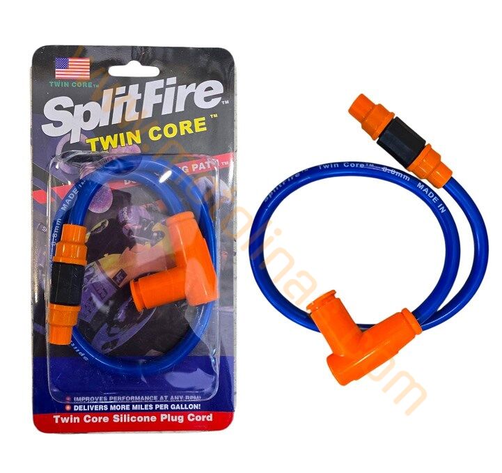 Buji Kablosu Ve Buji Başlığı 53cm  8.8mm Çift Kablo [mavi] - Modifiye