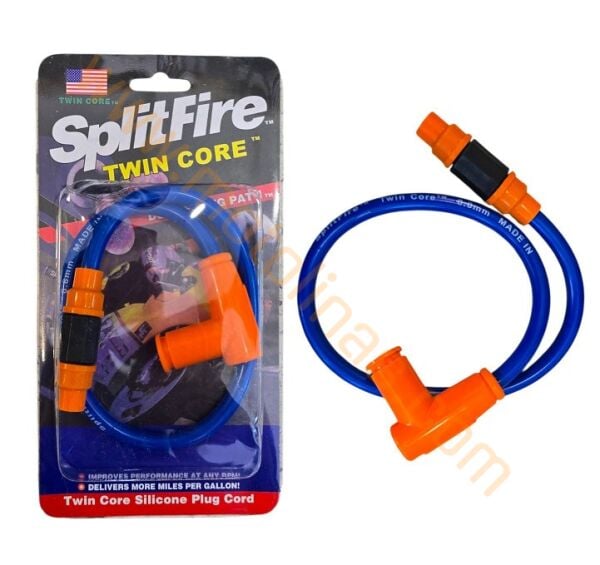 Buji Kablosu Ve Buji Başlığı 53cm  8.8mm Çift Kablo [mavi] - Modifiye