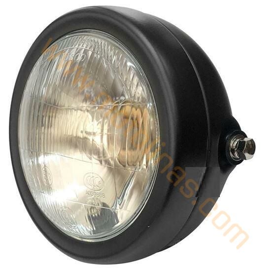 BS ,MR150 ,EBIKE MOTOSİKLET YUVARLKA FAR SİYAH METAL