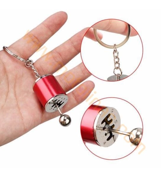 Buffer Hareketli Araba Vites Anahtarlık Altı Hız Manuel Vites Dişli Shifter Topuzu Metal Anahtarlık