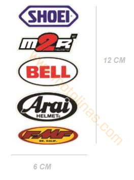 Sticker Seti Shoei, Bell, Arai Su Geçirmez  12x6 cm set Boyutu