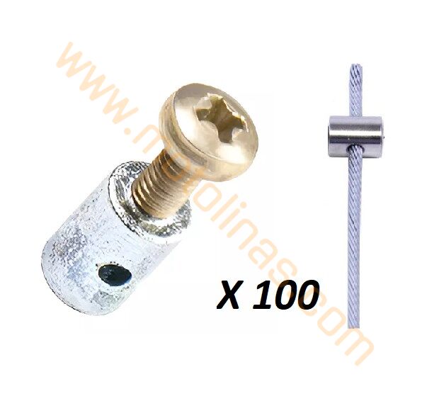 Mini Yıldız Başlı Halat Kablo Sıkıştırma Aparatı – 100 Adet Metal Kablo Ucu Kelepçesi