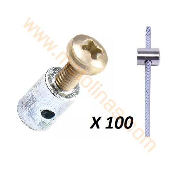 Mini Yıldız Başlı Halat Kablo Sıkıştırma Aparatı – 100 Adet Metal Kablo Ucu Kelepçesi