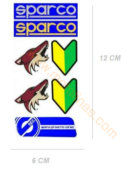 Sticker Seti Sparco set Su Geçirmez  12x6 cm set Boyutu