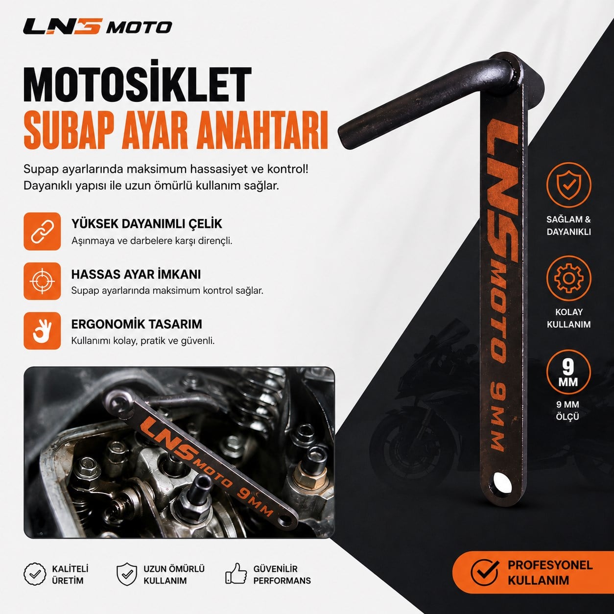 Subap Ayar Anahtarı [9mm] Lnsmoto - Motosiklet