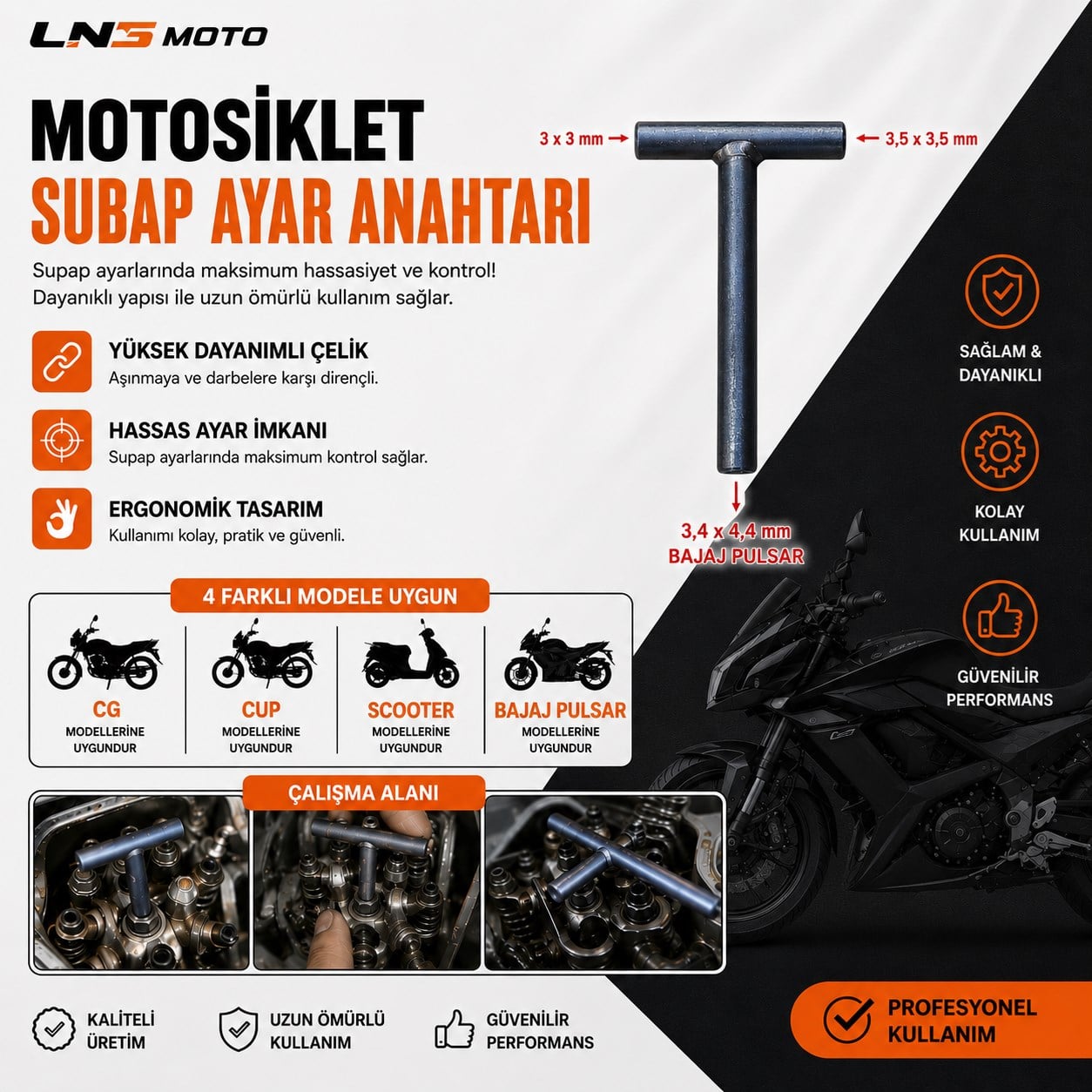 Subap Ayar Anahtarı T Model Lnsmoto - Pulsar Cub Cg Scooter