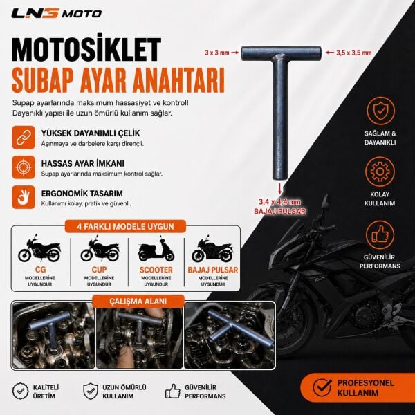 Subap Ayar Anahtarı T Model Lnsmoto - Pulsar Cub Cg Scooter