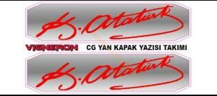 DAMLA STİCKER KEMAL ATATÜRK İMZASI 12cm x 3 cm SİYAH