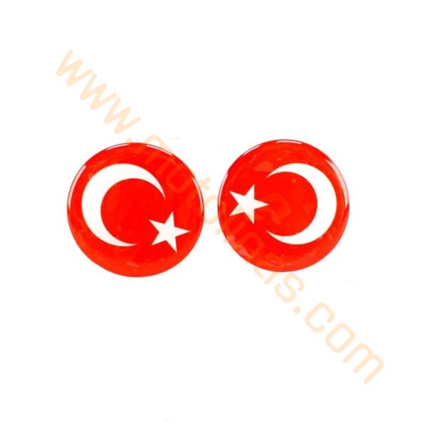 MOTOSİKET DAMLA STİCKER TÜRK BAYRAĞI 4.5cm - 2 ADET