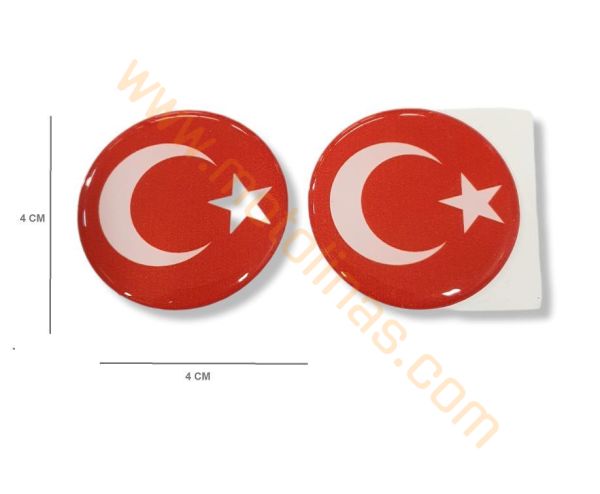 MOTOSİKET DAMLA STİCKER TÜRK BAYRAĞI 4.5cm - 2 ADET