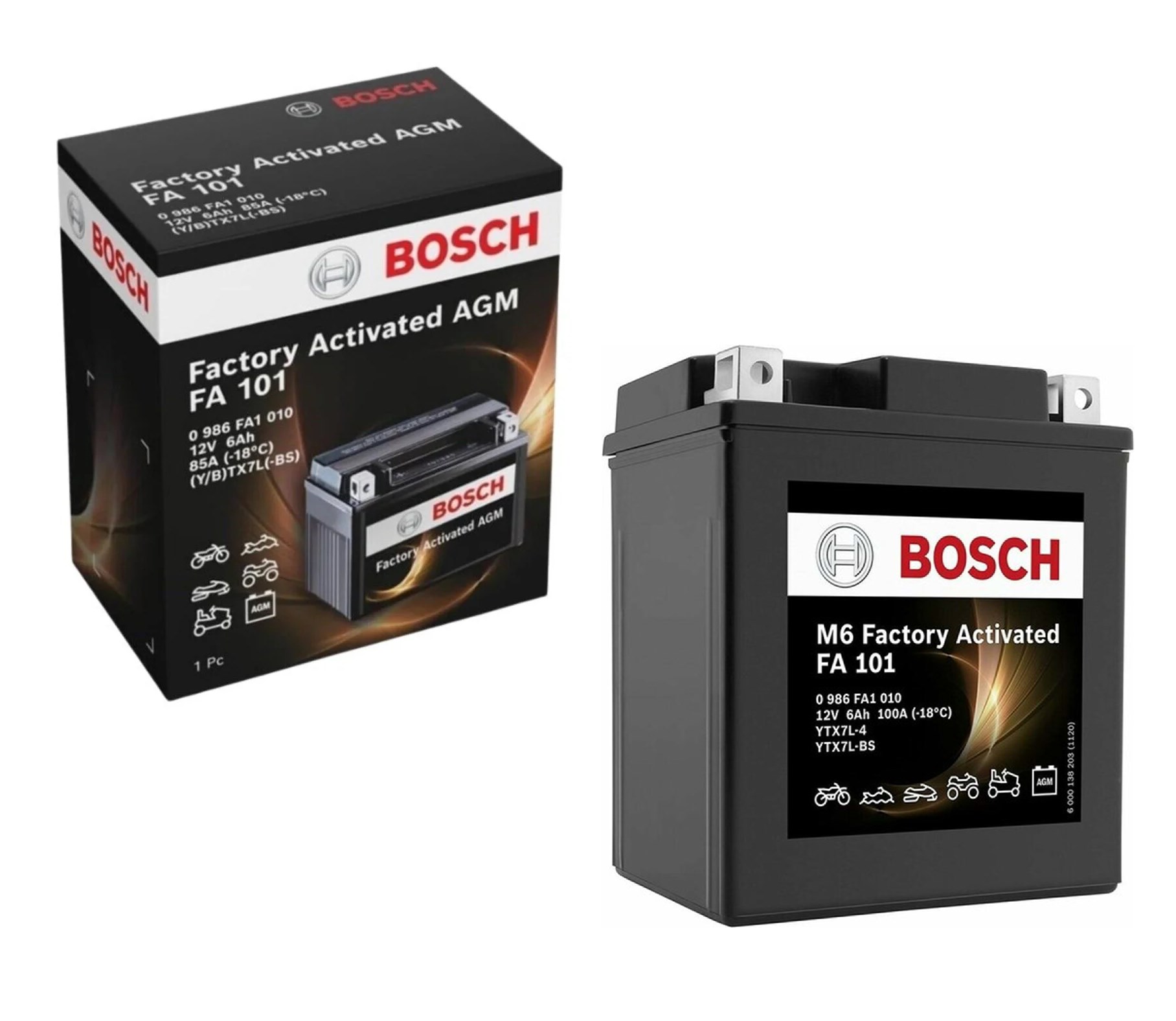 Bosch YTX7L-BS 12V 6Ah AGM Motosiklet Aküsü FA101
