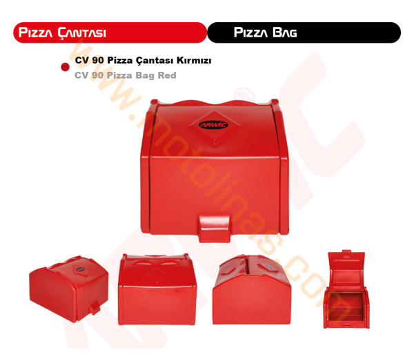 Arwic CV90 Pizza Çantası Kırmızı, Kurye Paket Çantası, 90 Litre Hacim Ultra Sağlam