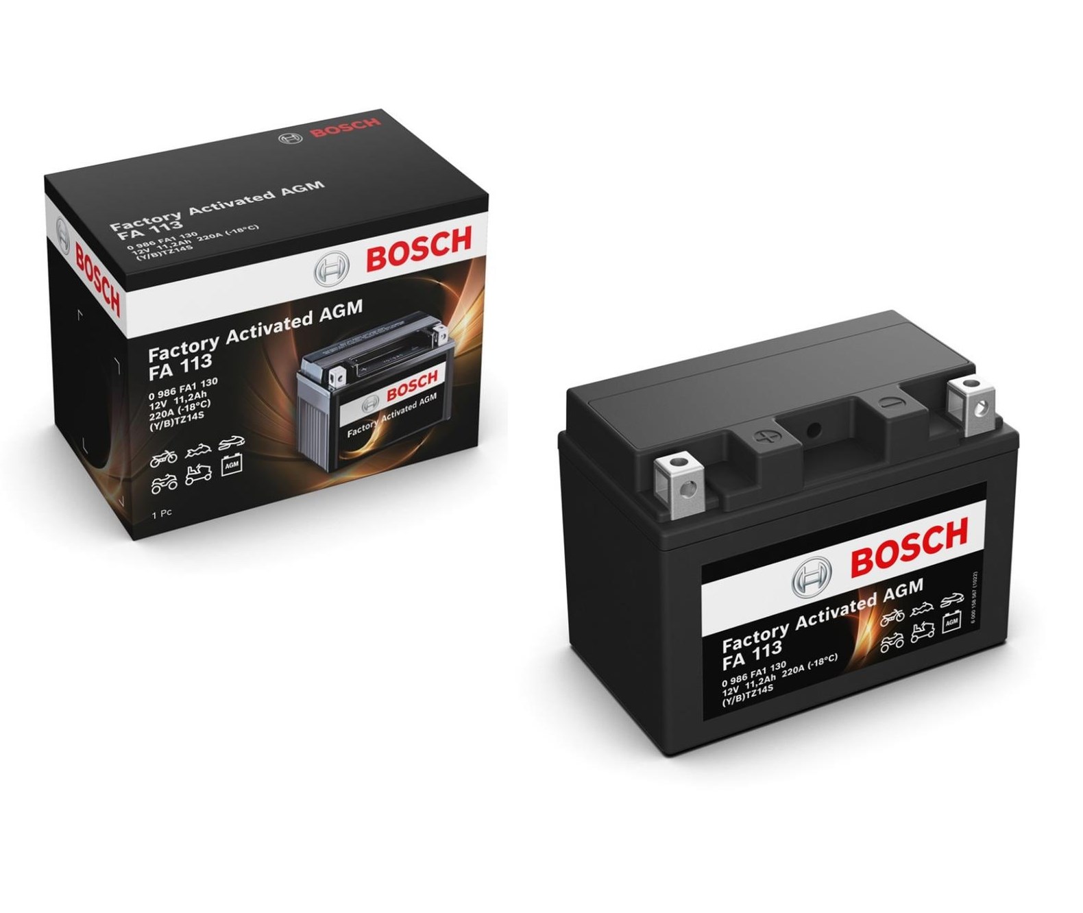 Bosch YTZ14S 12V 11,2Ah AGM Motosiklet Aküsü FA113