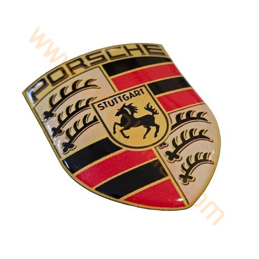 Porsche Damla Sticker 5x6 cm – Epoksi Kubbe Logo Araç ve Motosiklet Etiketi