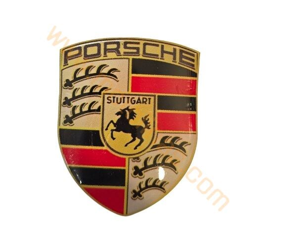 Porsche Damla Sticker 5x6 cm – Epoksi Kubbe Logo Araç ve Motosiklet Etiketi