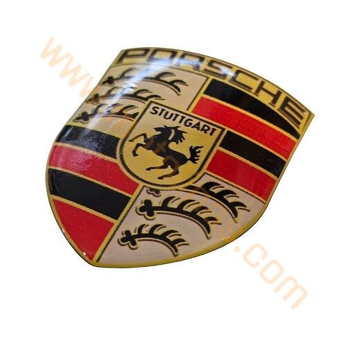 Porsche Damla Sticker 5x6 cm – Epoksi Kubbe Logo Araç ve Motosiklet Etiketi